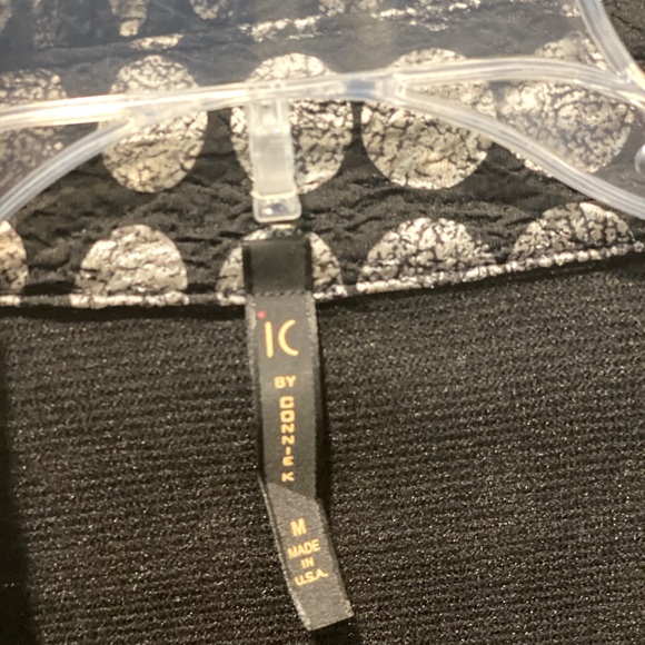 IC Collections Jacket- black and silver polka dots- size M - Picture 3 of 4